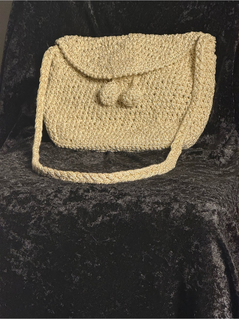 VTG Handcrafted Braided Straw Crossbody Bag in Natural Cream boho cottage core